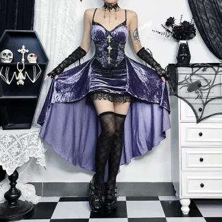 High Low Sleeveless Gothic Dress