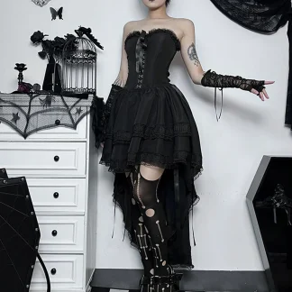 Strapless High Low Gothic Dress