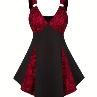 Sleeveless V-neck Mini Gothic Dress